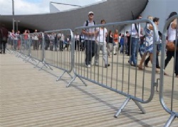 Steel crowd control barriers